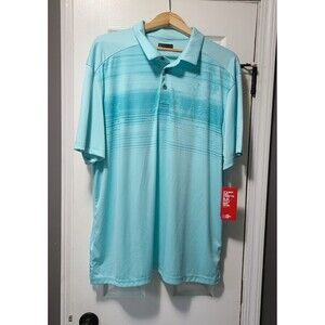 PGA Tour Pro Series Blue Polo Golf Shirt Palm Trees Size XXL 2XL New